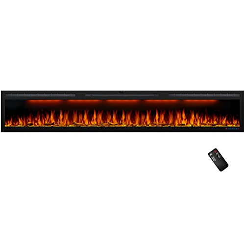 Dreamflame 95inch Electric Fireplace Insert, in Wall Fireplace Inserts