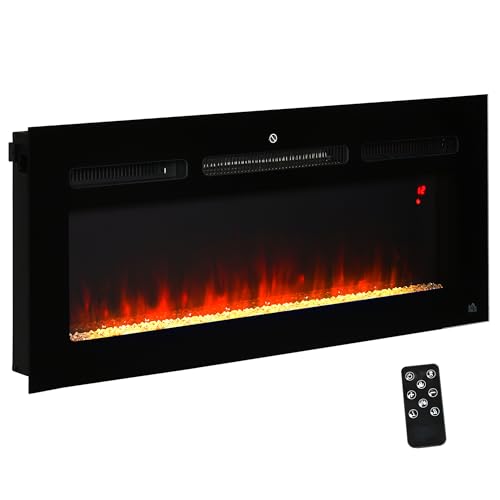 40" 1500W Recessed and Wall Mounted Electric Fireplace Inserts