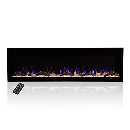 Modern Ember Aerus 60 Inch Smart Linear Electric Fireplace Recessed