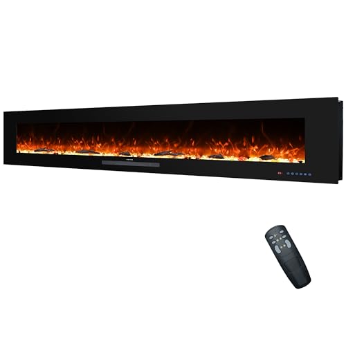 Antarctic Star 50 Inch Electric Fireplace In-Wall Recessed And Wall Mounted, Fireplace Heater And Linear Fireplace With Multicolor Flame, Timer, 750/1500W Control By Touch Panel & Remote