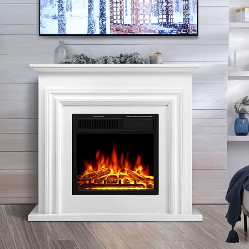 R.W.FLAME Electric Fireplace with Mantel,36" Wooden Surround Firebox
